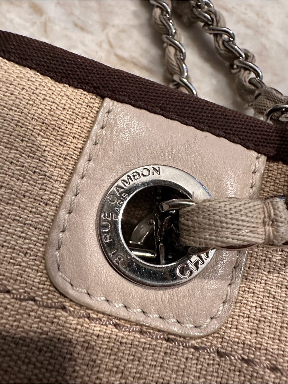 Chanel Small Deauville Chain Tote Bag - Picture 15 of 16